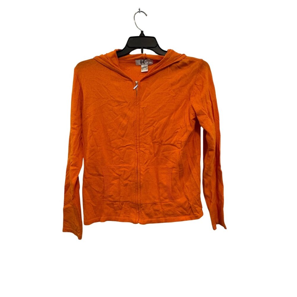 Kikit Womens Orange Zip-Up Hoodie L 70% Cotton 30% Nylon